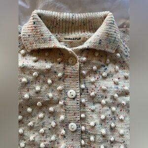 Misha and Puff popcorn polo cardigan lollipop confetti merino wool XS